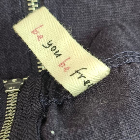 Bepop Women's Blue Pants Size Large Linen Blend be you be free Casual‎ Attire - Picture 6 of 8
